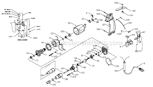 Part Location Diagram of 890478 Porter Cable Gear Assembly.